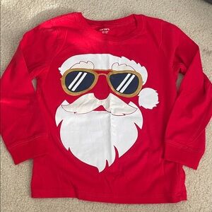 Carter's Red Santa Sunglasses Long Sleeve Tee